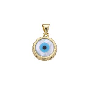Fluted Round Evil Eye Charm