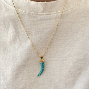 Gemstone Lucky Horn Charm