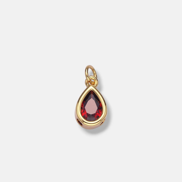 Deco Teardrop Birthstone Charm