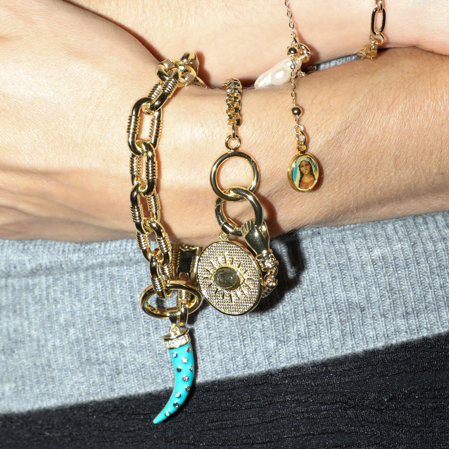 Protection Labradorite Evil Eye Medallion