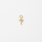 Byzantine Twist Cross Huggie Hoop Charm