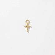 Byzantine Twist Cross Huggie Hoop Charm