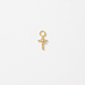 Byzantine Twist Cross Huggie Hoop Charm