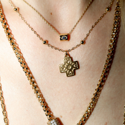 Dainty Eye Infinity Bead Rolo Chain Necklace