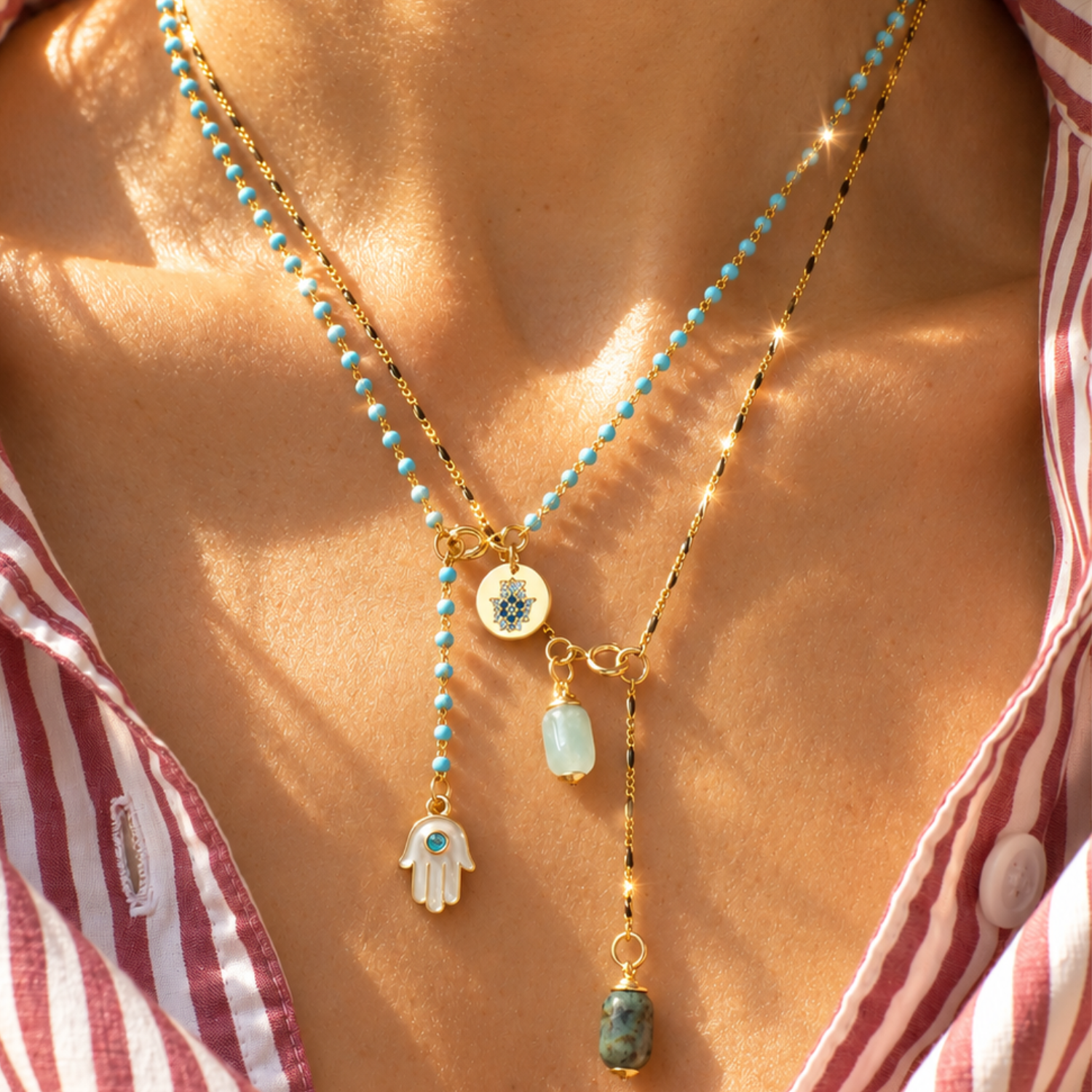 Mano Hamsa Drop Lariat