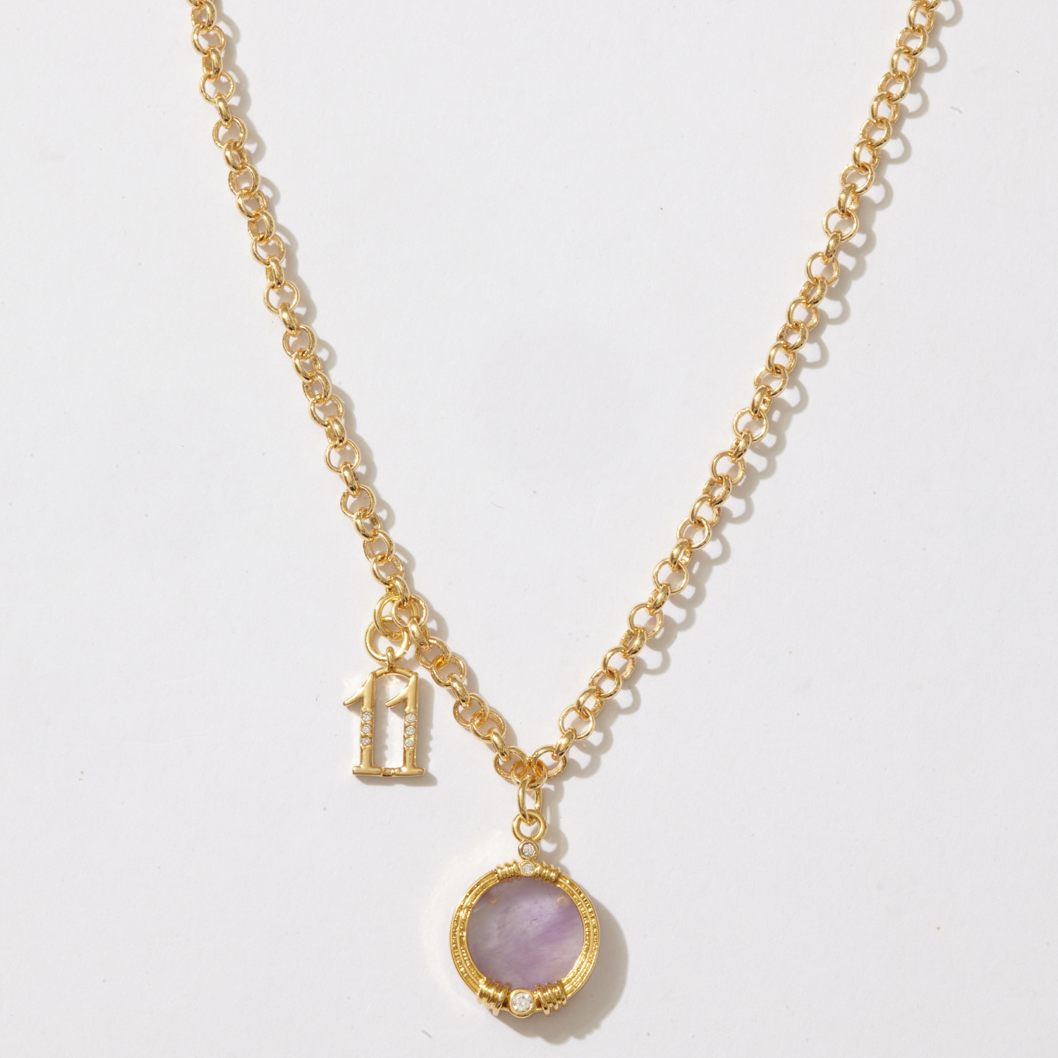 Manifest 11 Amethyst Rolo Chain