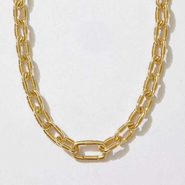Ribbed Link Chunky Charm Chain
