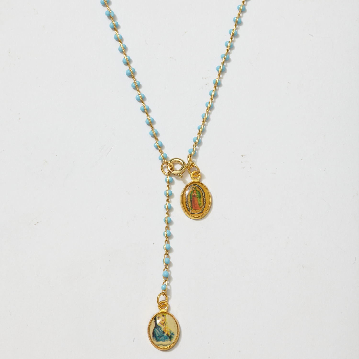 Madonna Prayer Strand Rosary Necklace