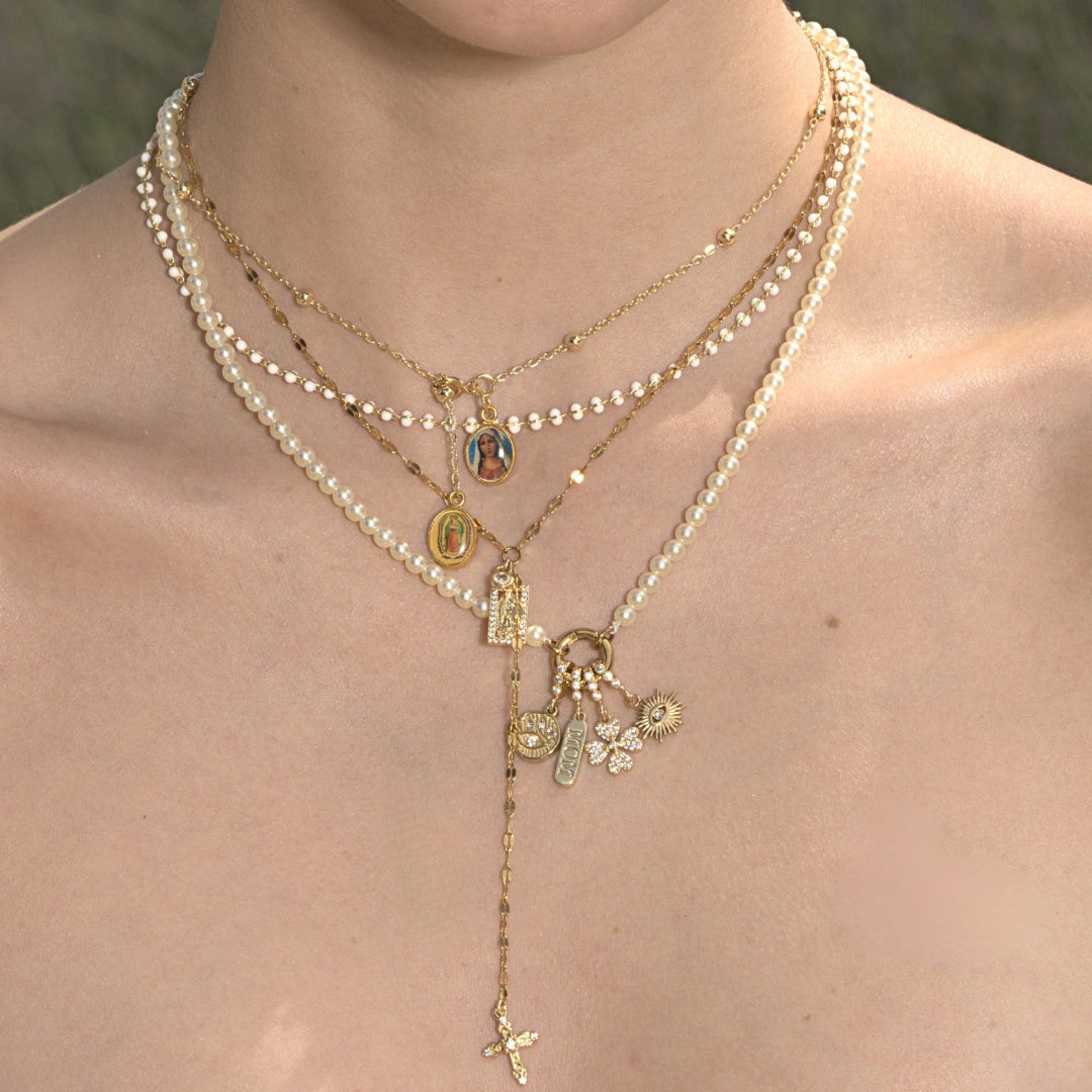 Enamel Ball Strand Necklace