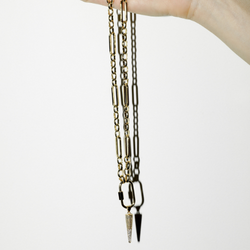 Flat Link Charm Chain Necklace
