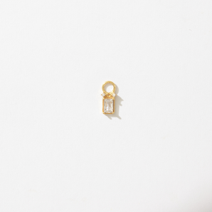Byzantine Emerald Cut Huggie Hoop Charm