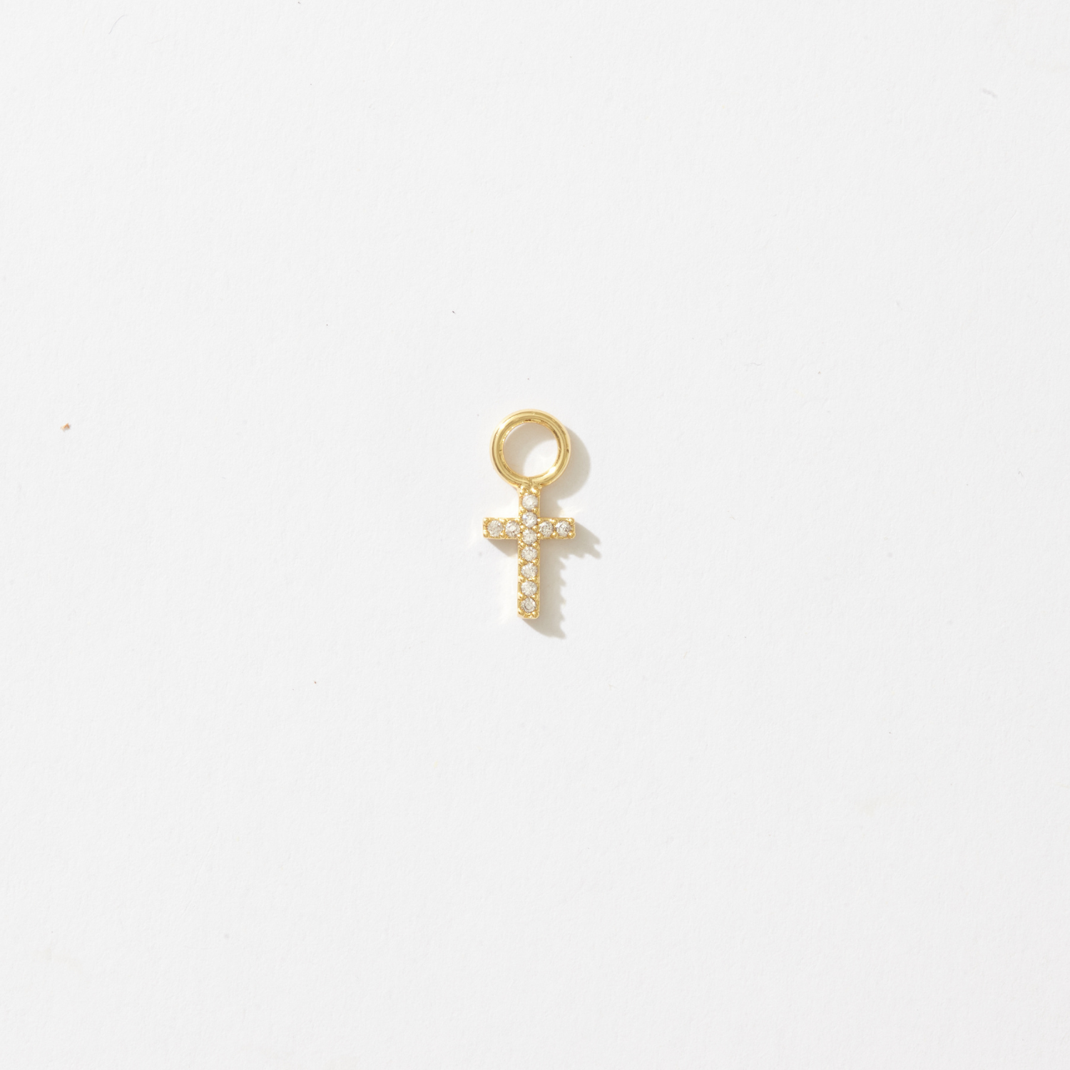 Divina Cross Huggie Hoop Charm