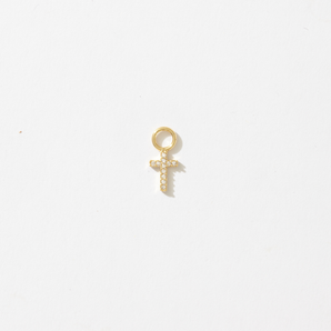 Divina Cross Huggie Hoop Charm