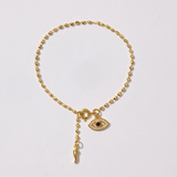 Protection Evil Eye Gold Bead Bracelet