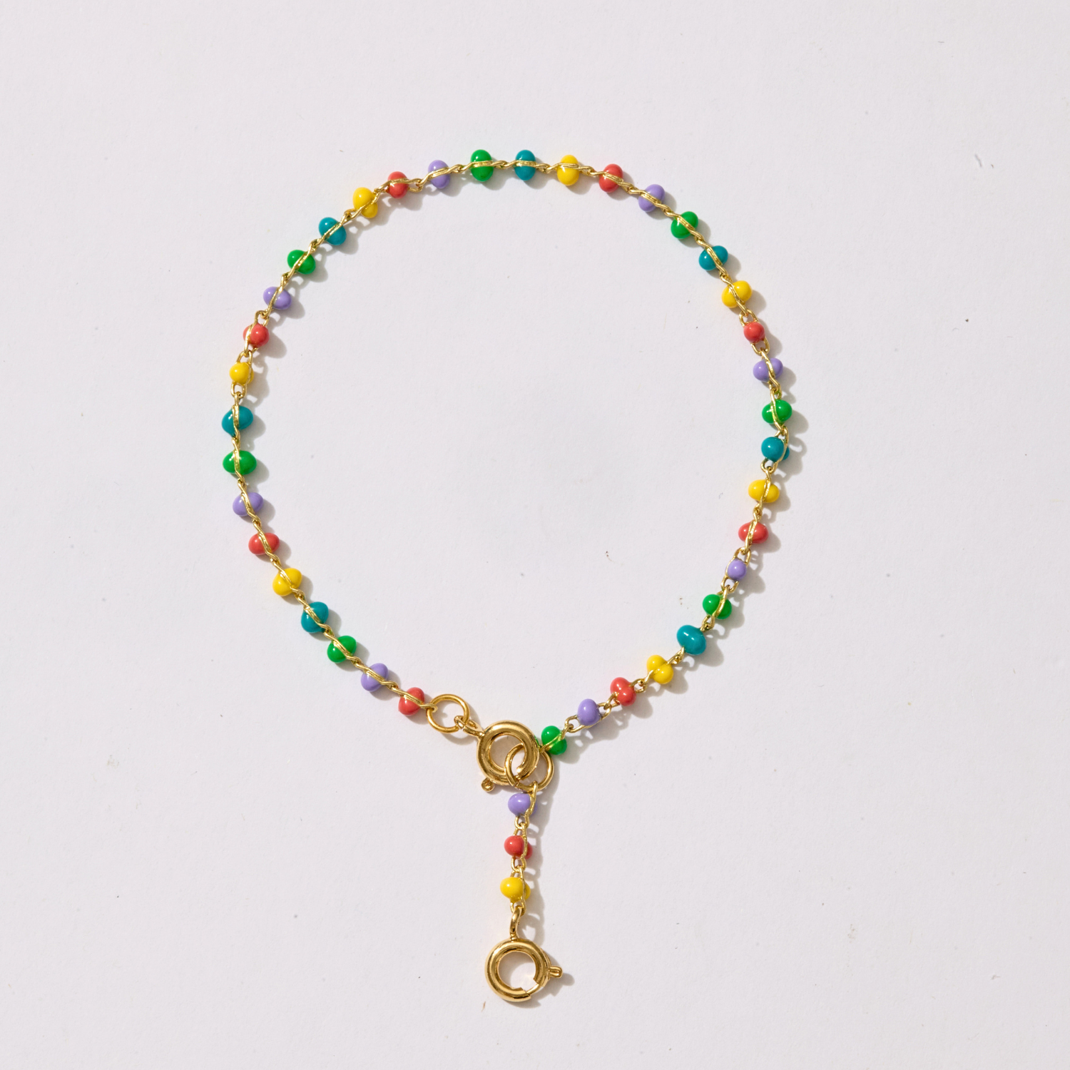 Enamel Drop Chain Charm Bracelet