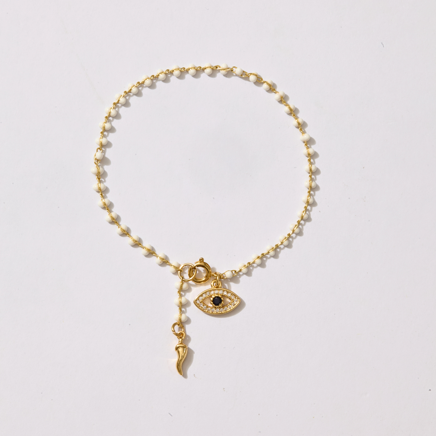Protection Evil Eye Enamel Bead Bracelet