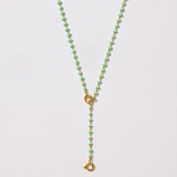 Enamel Strand Drop Chain Charm Necklace