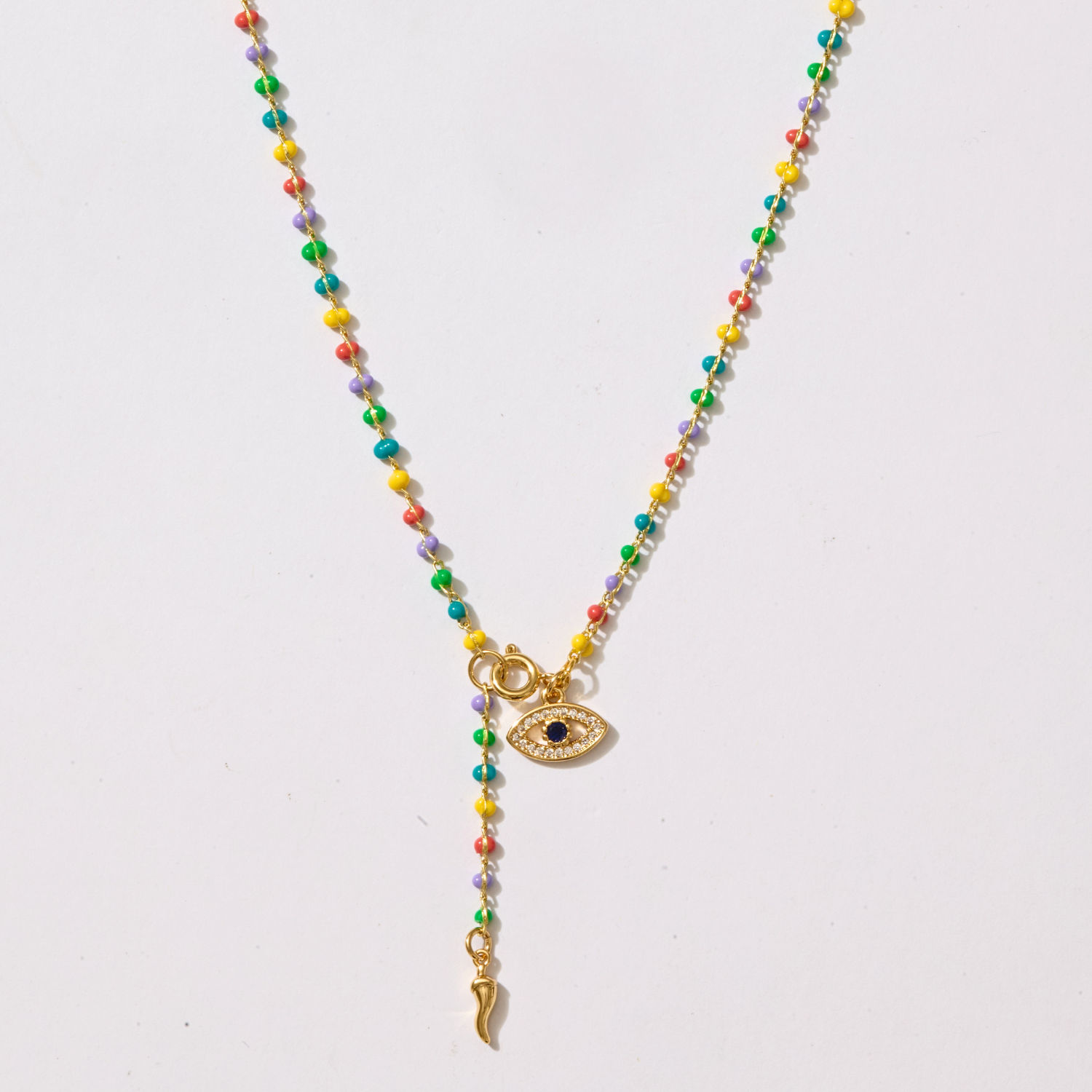 Protection Evil Eye Bead Lariat