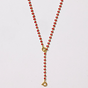 Enamel Strand Drop Chain Charm Necklace