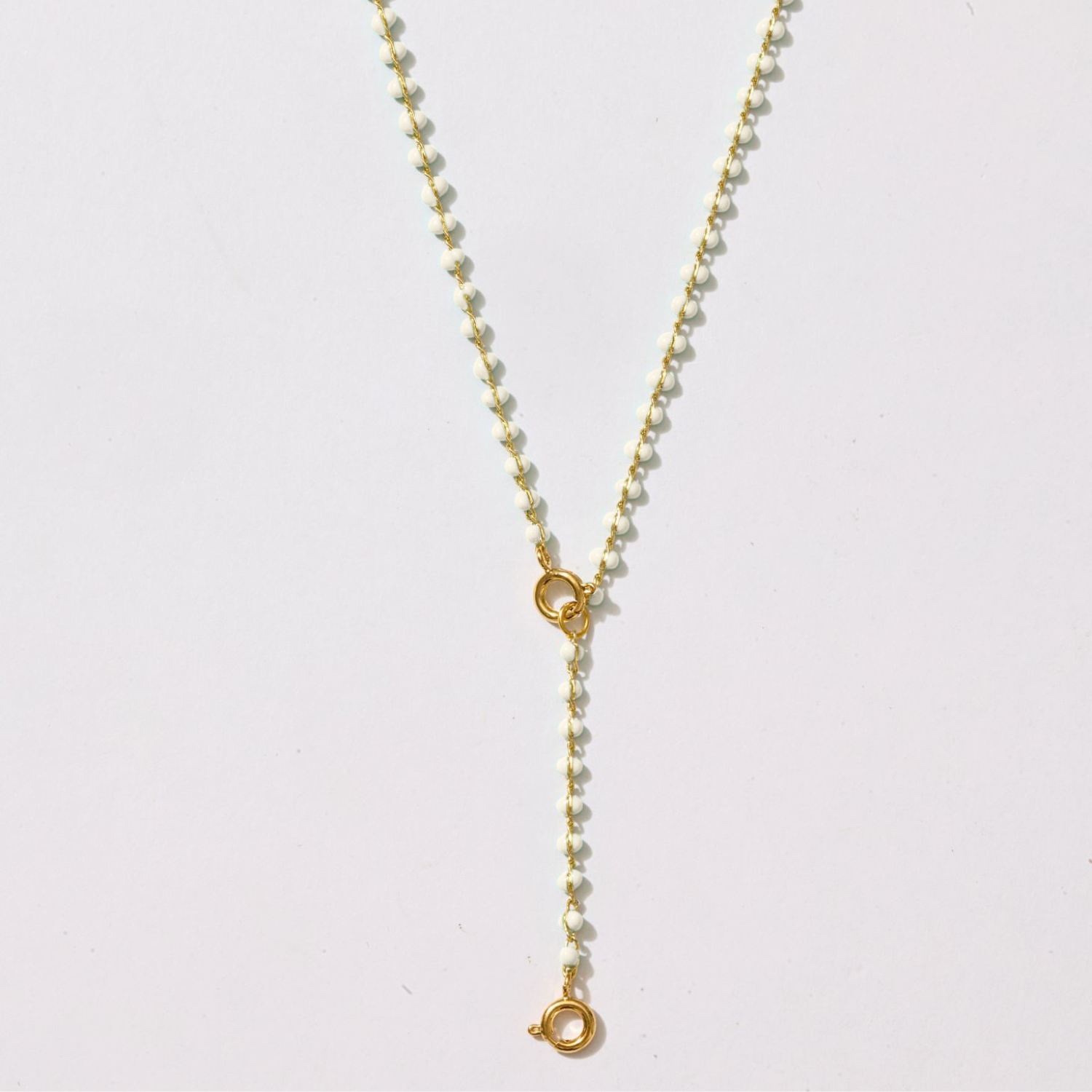 Enamel Strand Drop Chain Charm Necklace