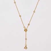Stella Bezel Strand Drop Chain Charm Necklace