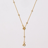 Stella Bezel Strand Drop Chain Charm Necklace