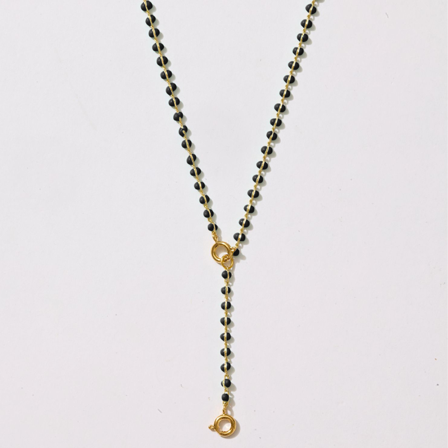 Enamel Strand Drop Chain Charm Necklace