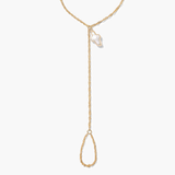 Petite Pearl Cross Hand Chain