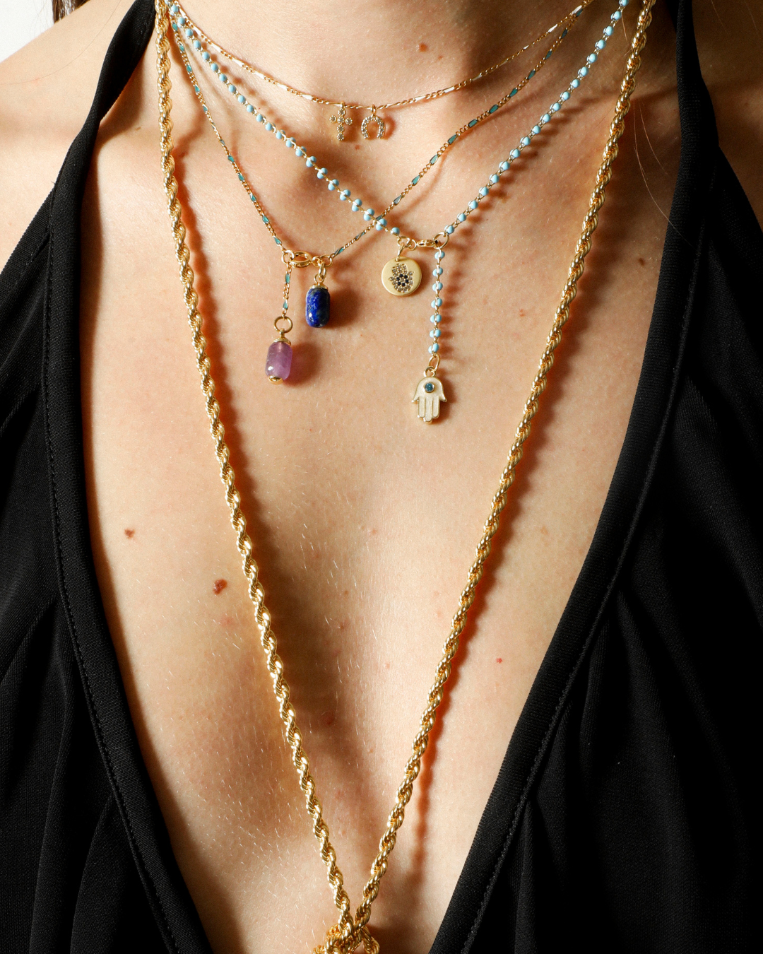 Mano Hamsa Drop Lariat