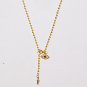 Protection Evil Eye Gold Bead Lariat