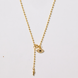 Protection Evil Eye Gold Bead Lariat