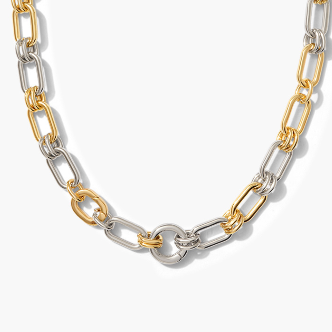 Two-Tone Charm Chain Necklace