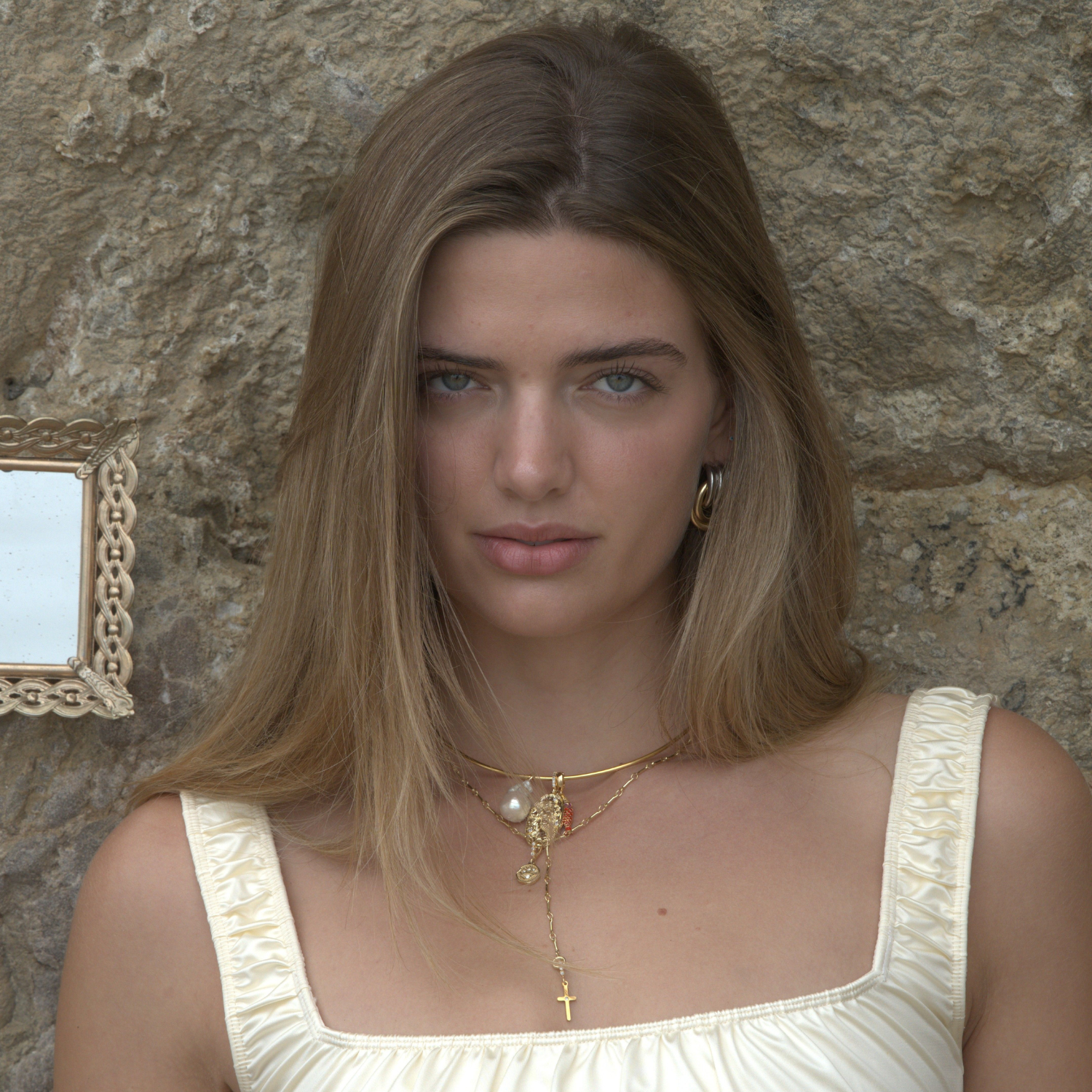 Dainty Dapped Bar Chain Lariat Necklace