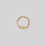 Zodiac Mirror Chain Ring