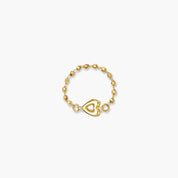 Balloon Letter Sequin Chain Ring