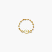 Balloon Letter Sequin Chain Ring
