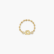 Balloon Letter Sequin Chain Ring