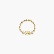 Balloon Letter Sequin Chain Ring