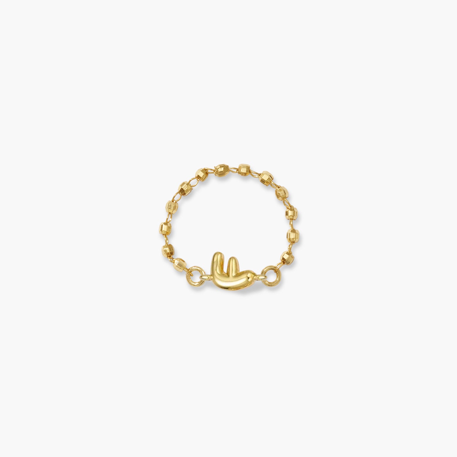 Balloon Letter Sequin Chain Ring