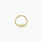 Balloon Letter Sequin Chain Ring