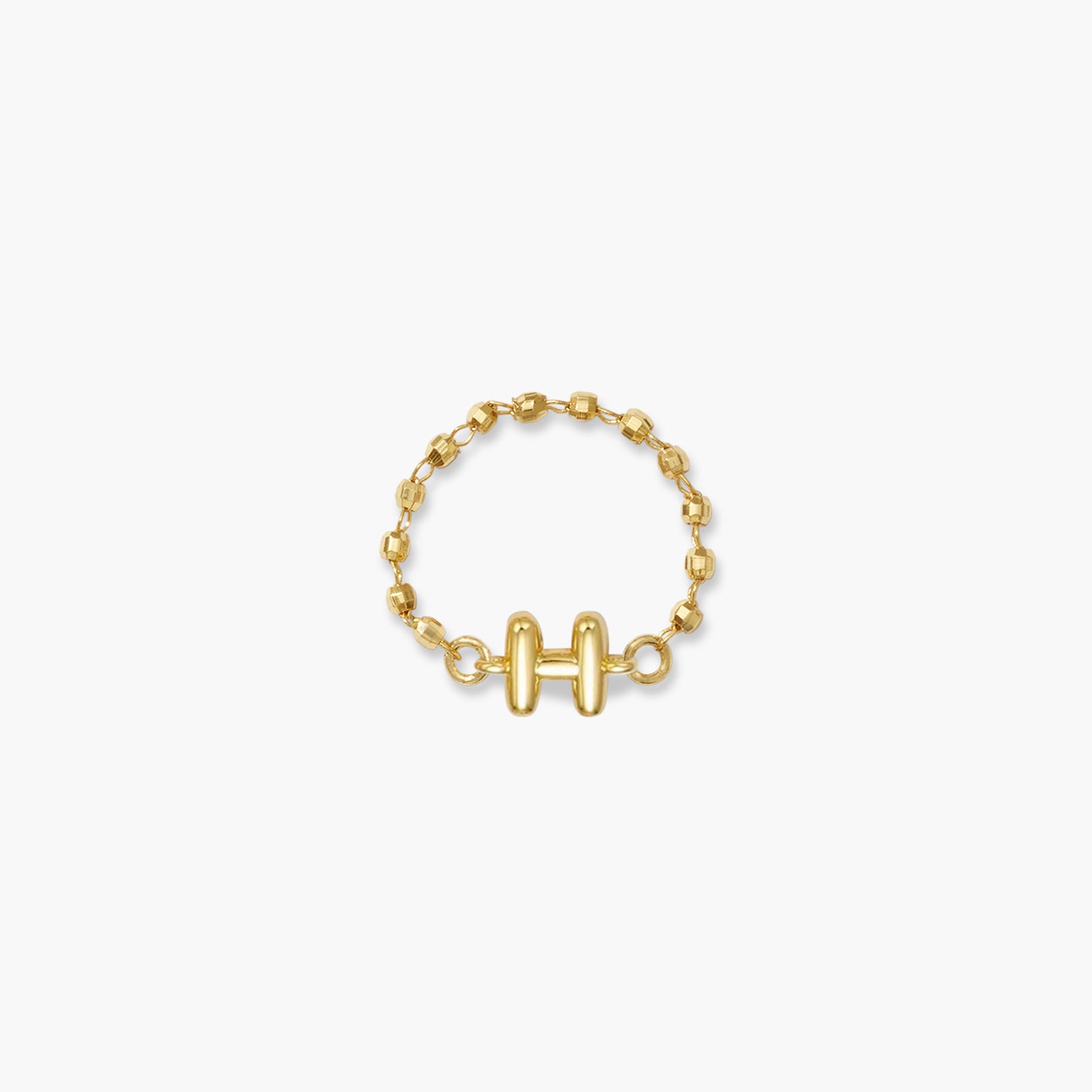Balloon Letter Sequin Chain Ring