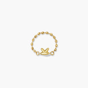 Balloon Letter Sequin Chain Ring