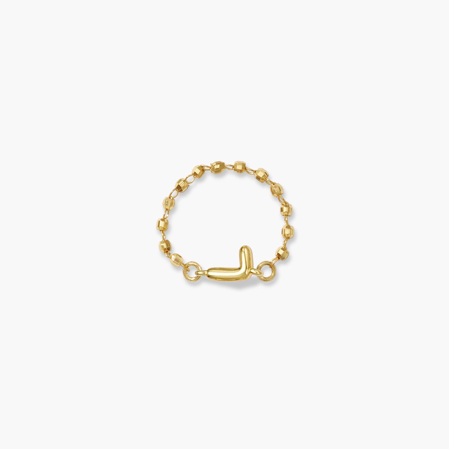 Balloon Letter Sequin Chain Ring