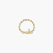 Balloon Letter Sequin Chain Ring