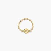 Balloon Letter Sequin Chain Ring