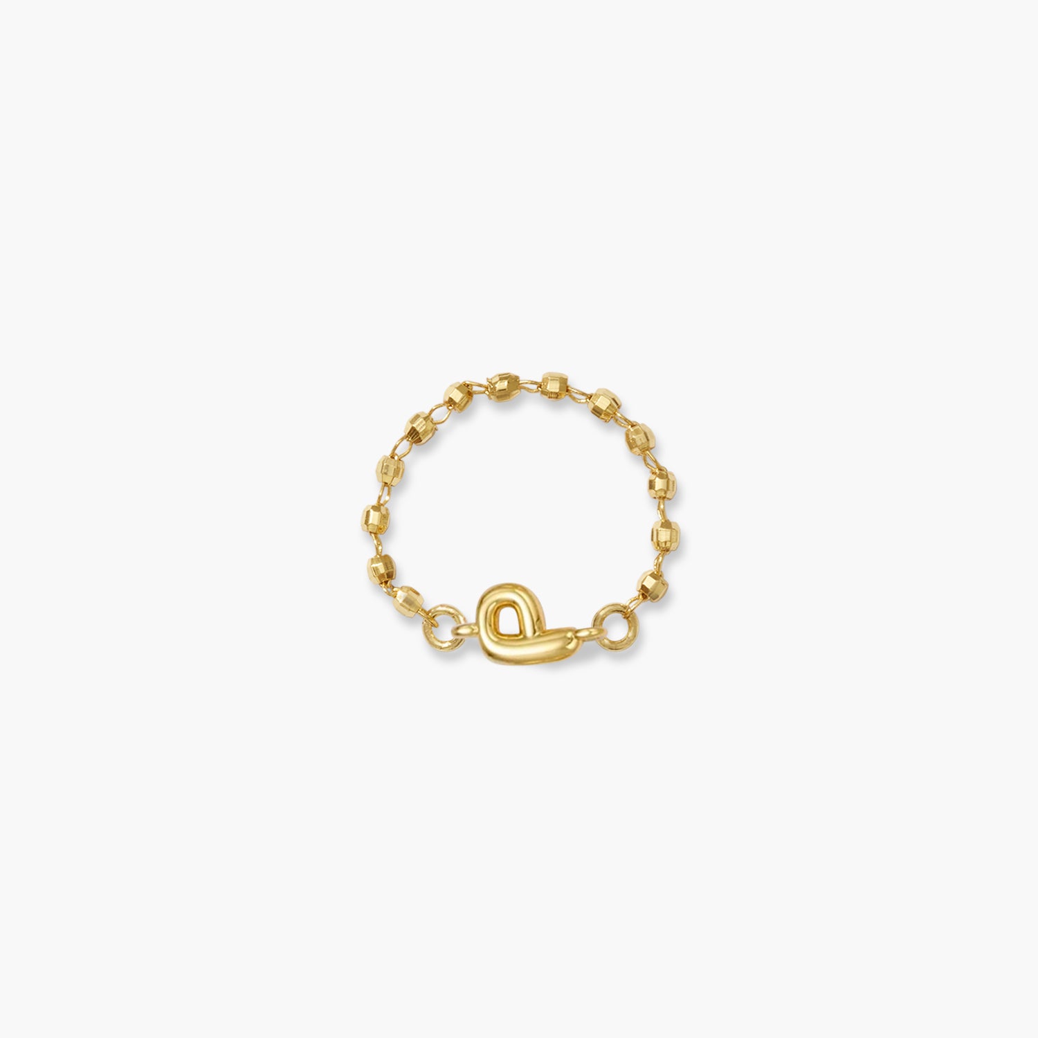 Balloon Letter Sequin Chain Ring