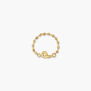 Balloon Letter Sequin Chain Ring
