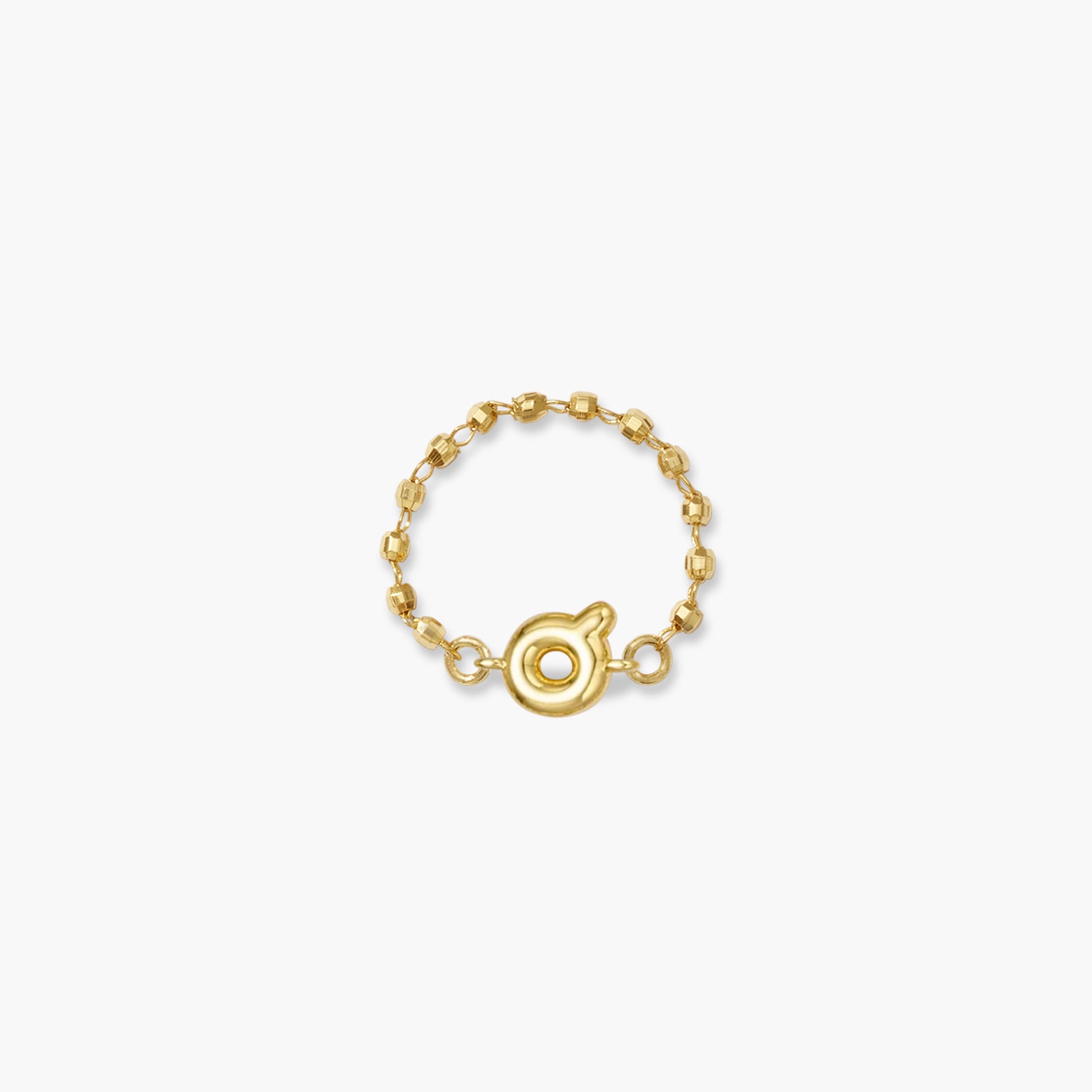 Balloon Letter Sequin Chain Ring