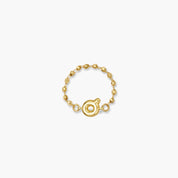 Balloon Letter Sequin Chain Ring