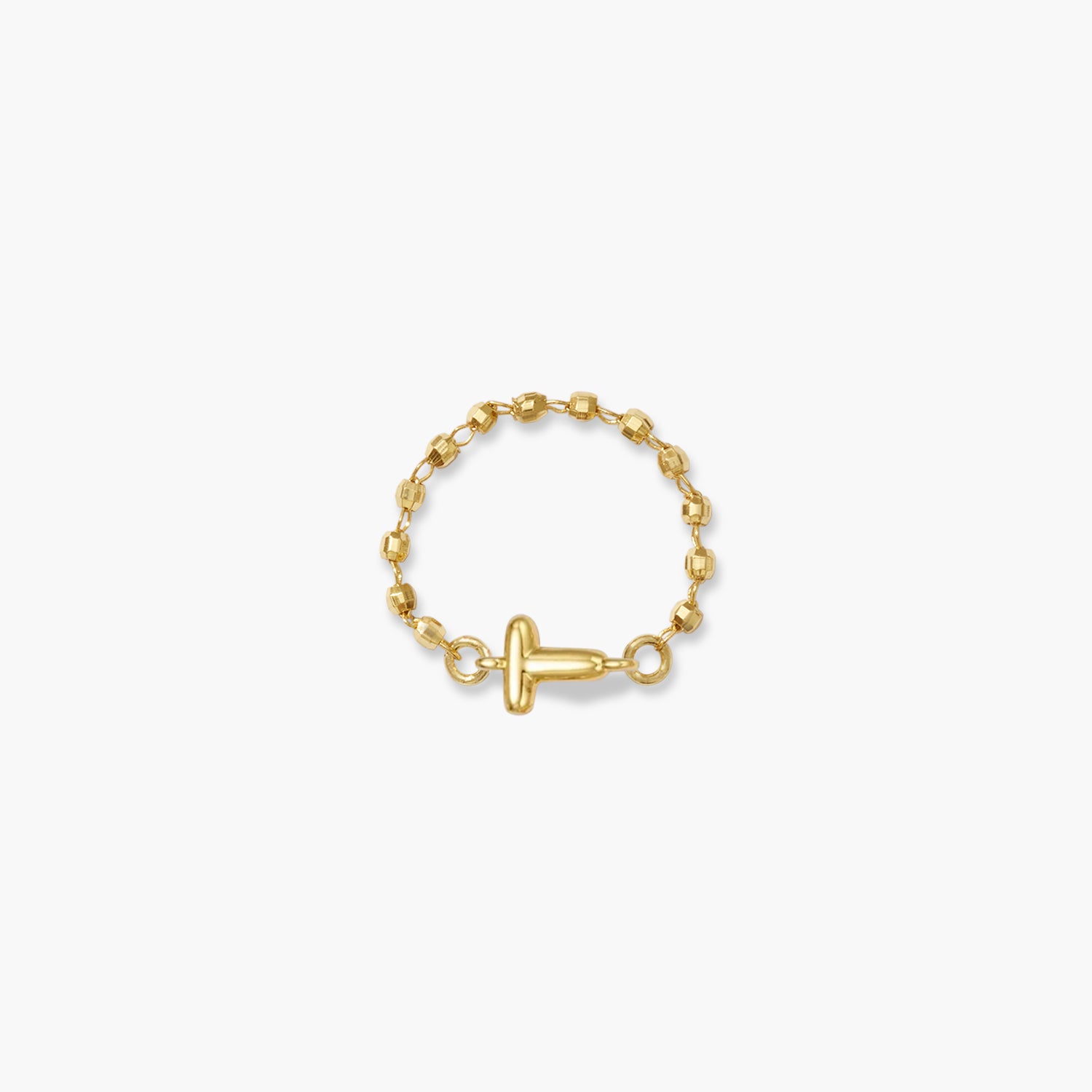 Balloon Letter Sequin Chain Ring